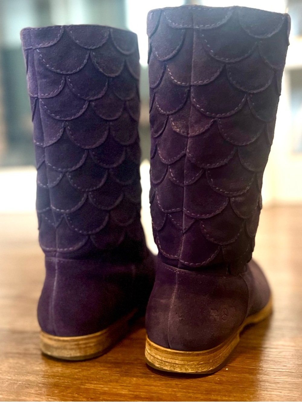 LUCKY Purple Suede Afina Mermaid Vintage Boho Festival Boots 8.5 - Picture 9 of 14